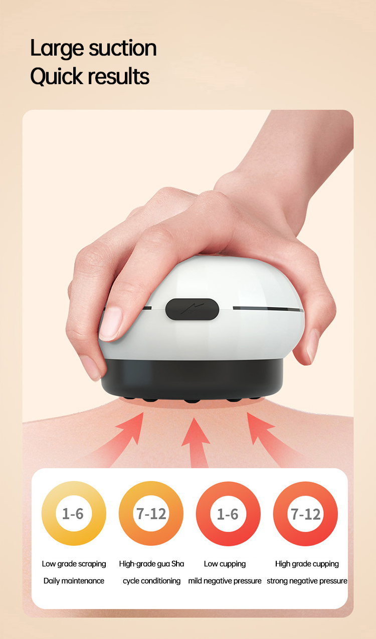 12 Levels Electric Intelligent Scraping Cupping Device Household Wireless Cup Instrument Painless Dredge Meridians Health Care - Korvel