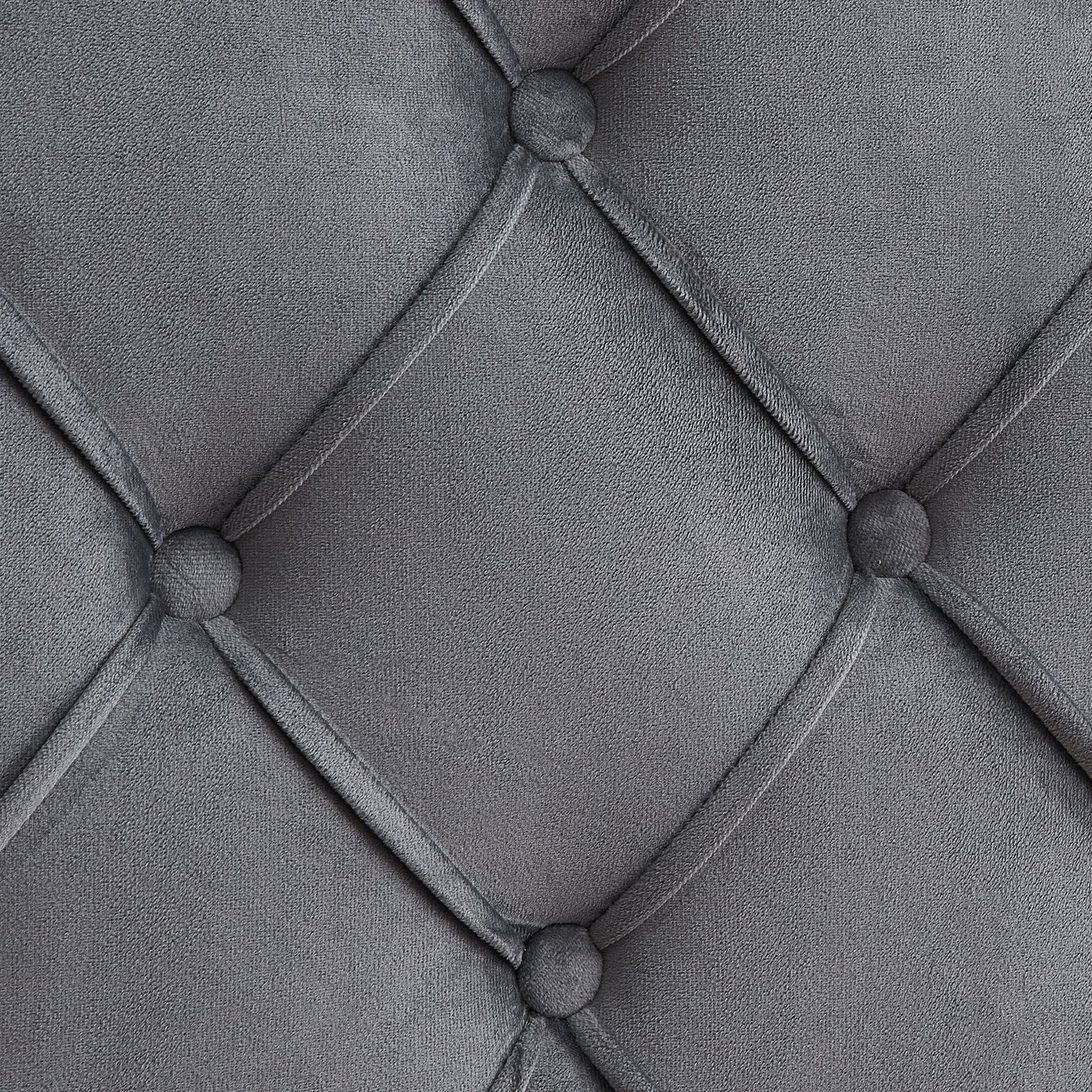 Velvet Button Tufted-Upholstered Bed with Wings Design - Strong Wood Slat Support - Easy Assembly - Gray Queen platform bed - Korvel
