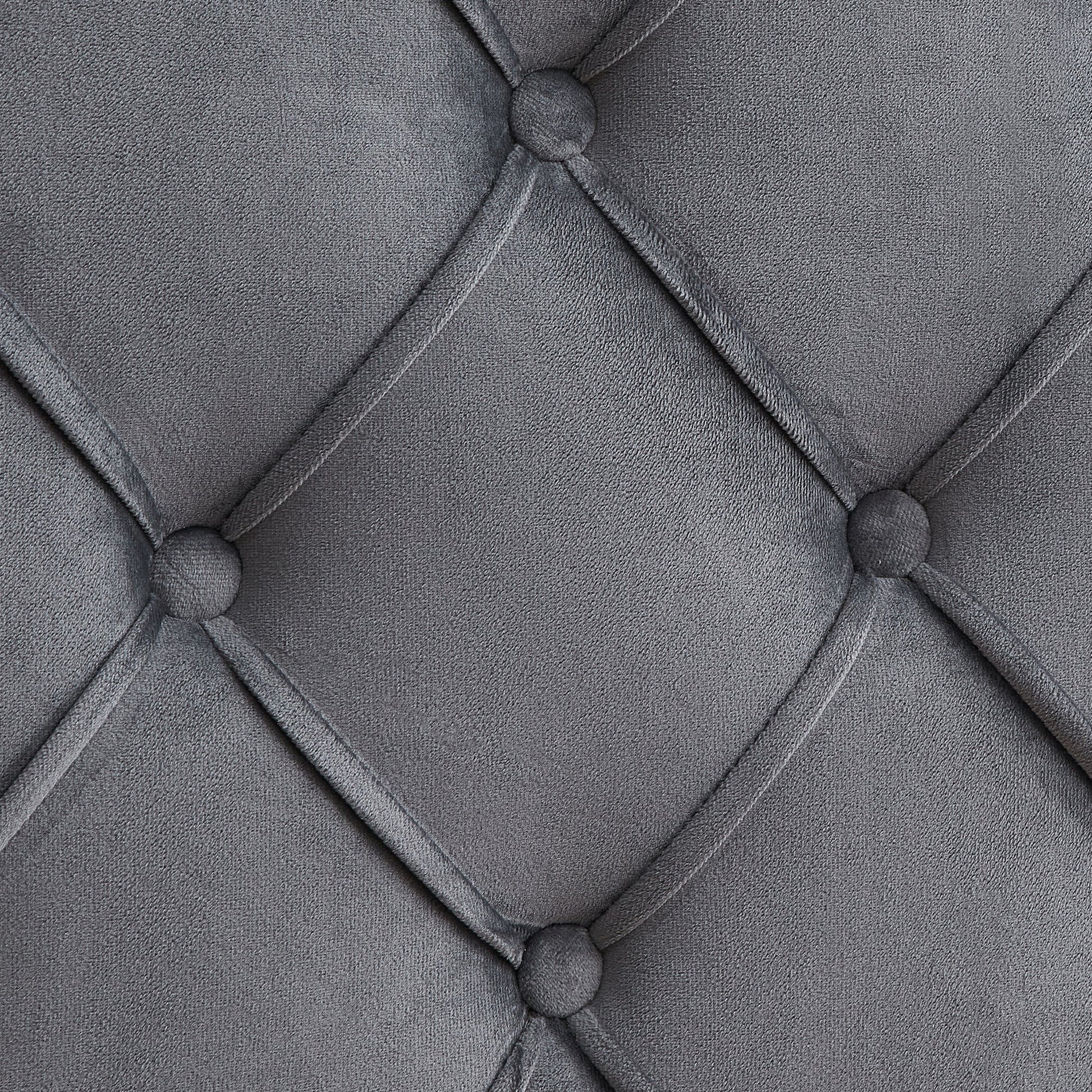 Velvet Button Tufted-Upholstered Bed with Wings Design - Strong Wood Slat Support - Easy Assembly - Gray Queen platform bed - Korvel
