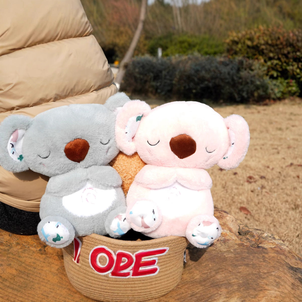 Breathing glowing cute koala baby lulls to sleep music early education doll soothes baby - Korvel