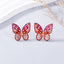 Alloy Inlaid Rhinestone Butterfly Earrings - Korvel