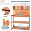 65" Large Wooden Farmhouse Rustic Outdoor Potting Bench Table Garden Potting Bench with 4 Storage Shelves and Side Hook,Natural - Korvel