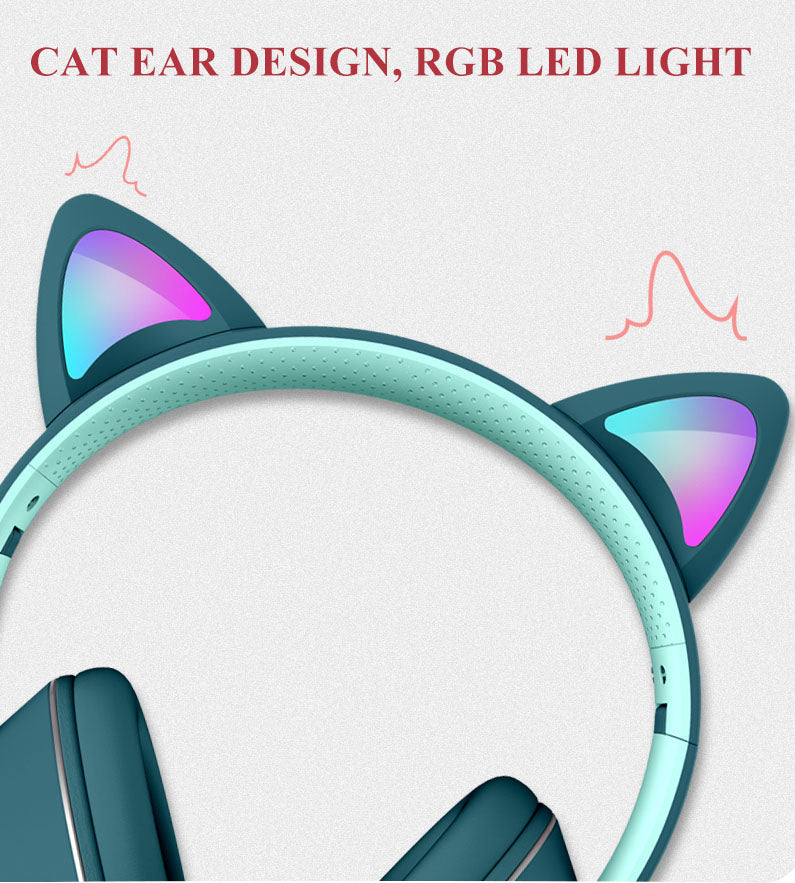 AKZ-022 RGB Luminous Cat Ear Wired Gaming Headset