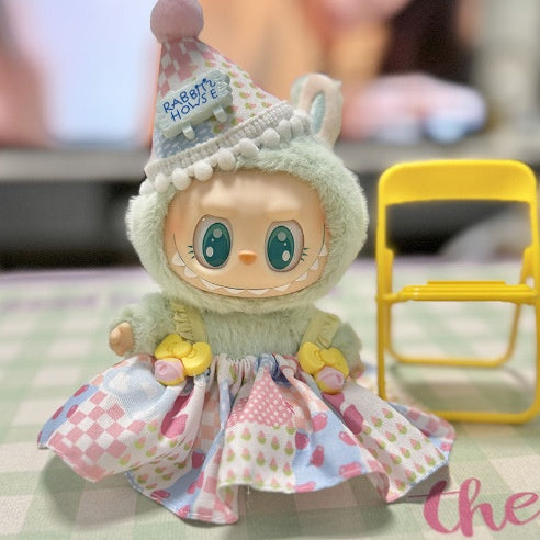 Clothing] Labubu Clothes with PVC Face Pendant, Labubu Sitting Party Series Doll Clothing - Korvel