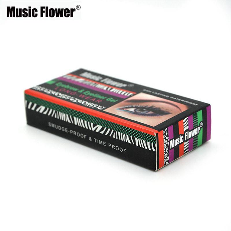 Music Flower Brand Makeup Eyeliner Gel & Eyebrow Powder Palette Waterproof Lasting Smudgeproof Cosmetics Eye Brow Enhancers - Korvel
