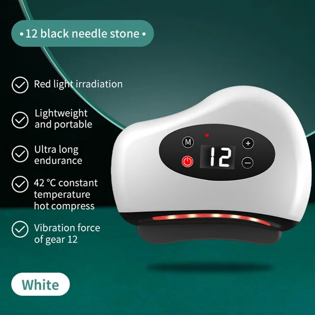 Electric Guasha Massager Hot Compress Eye Massager Stone Heating Vibration Scraping Neck Face Skin Lifting Removal Wrinkle Tool - Korvel