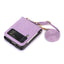 New Samsung Z Flip5 Folding Screen Phone Case with Diagonal Span Galaxy Z Flip4 Card Insertion Protective Cover - Korvel