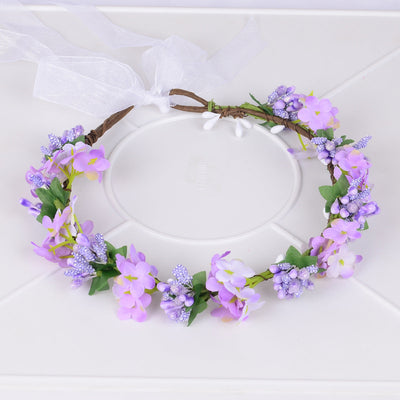 Hawaiian flower garland headband, bride's wedding headdress, bridesmaid's photo, simulated flower wreath, mini flower - Korvel