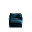 Ottoman modern style chair, living room club chair Chenille cushioned armchair, bedroom reading chair, blue - Korvel