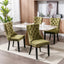 High-end Tufted Solid Wood Contemporary Velvet Upholstered Dining Chair with Wood Legs Nailhead Trim 2-Pcs Set Olive-Green - Korvel