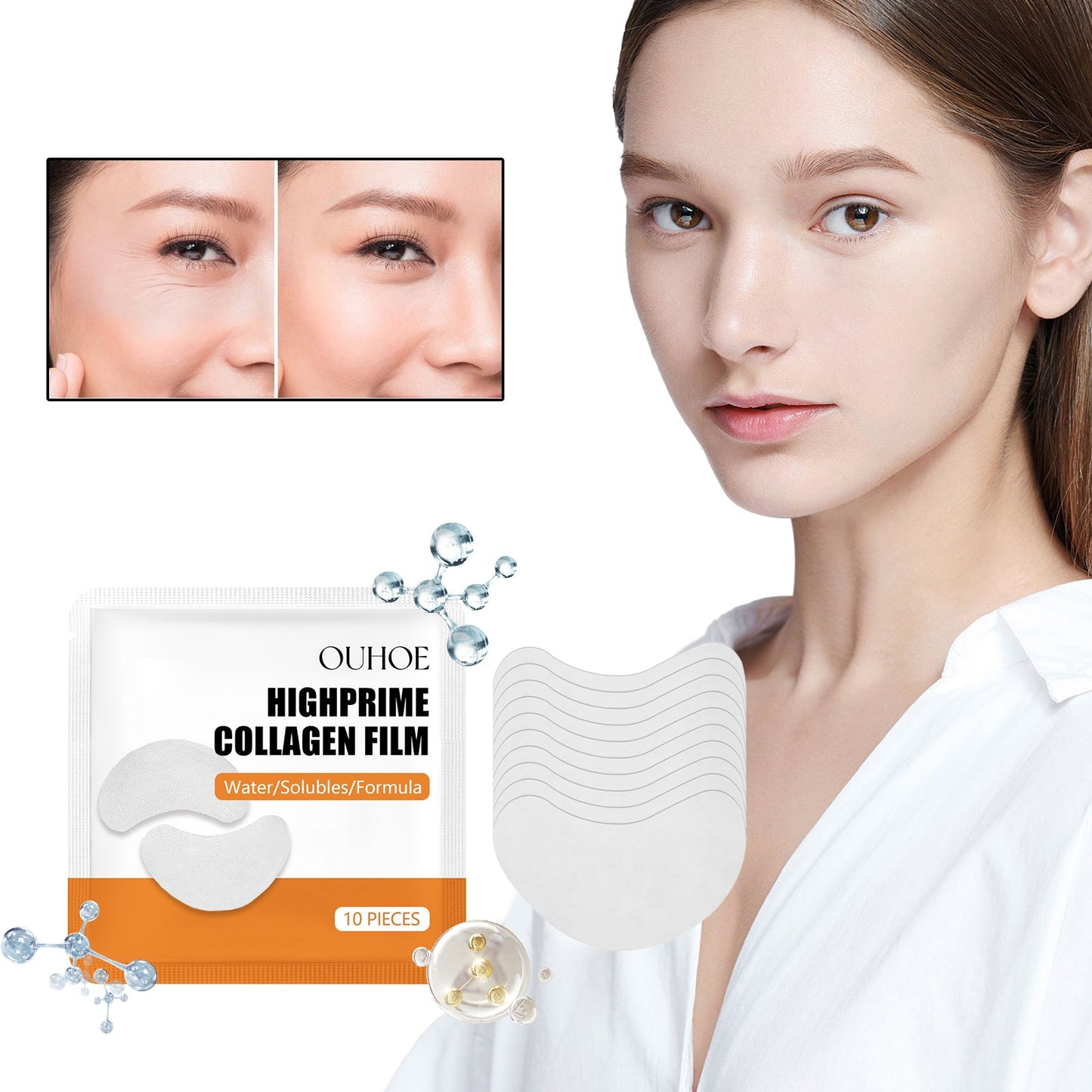 Highprime Collagen Film, Desalination Eye Fine Lines Crow's Feet Deep Black Rim Of The Eye Moist Firming Skin - Korvel
