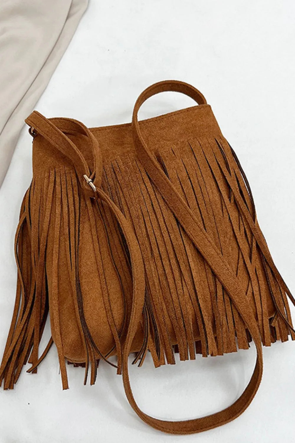 Suede Fringe Shoulder Bag - Stylish & Versatile