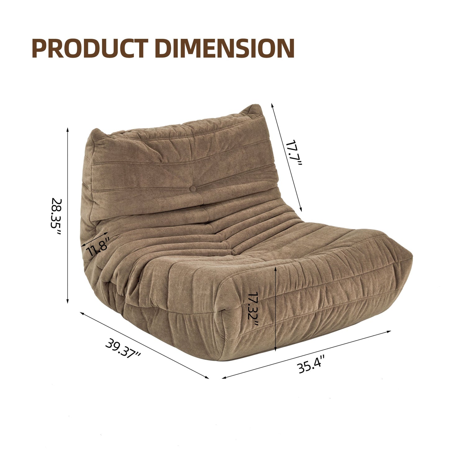 Fauteuil en forme de haricot en mousse à mémoire de forme premium pour adultes