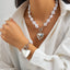 Ensemble de collier pendentif creux en forme de cœur élégant