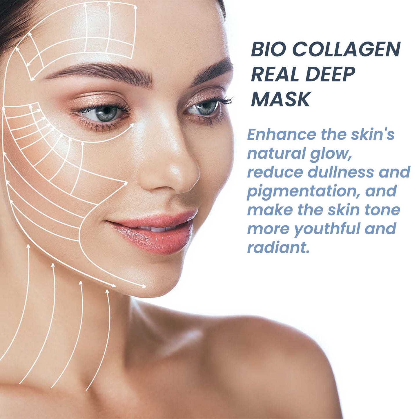 Bio-Collagen Real Deep Mask, It Moisturizes Moisturizing Anti-Wrinkle Fade Out Fine Lines Smooth White Chun Water Skin Mask - Korvel