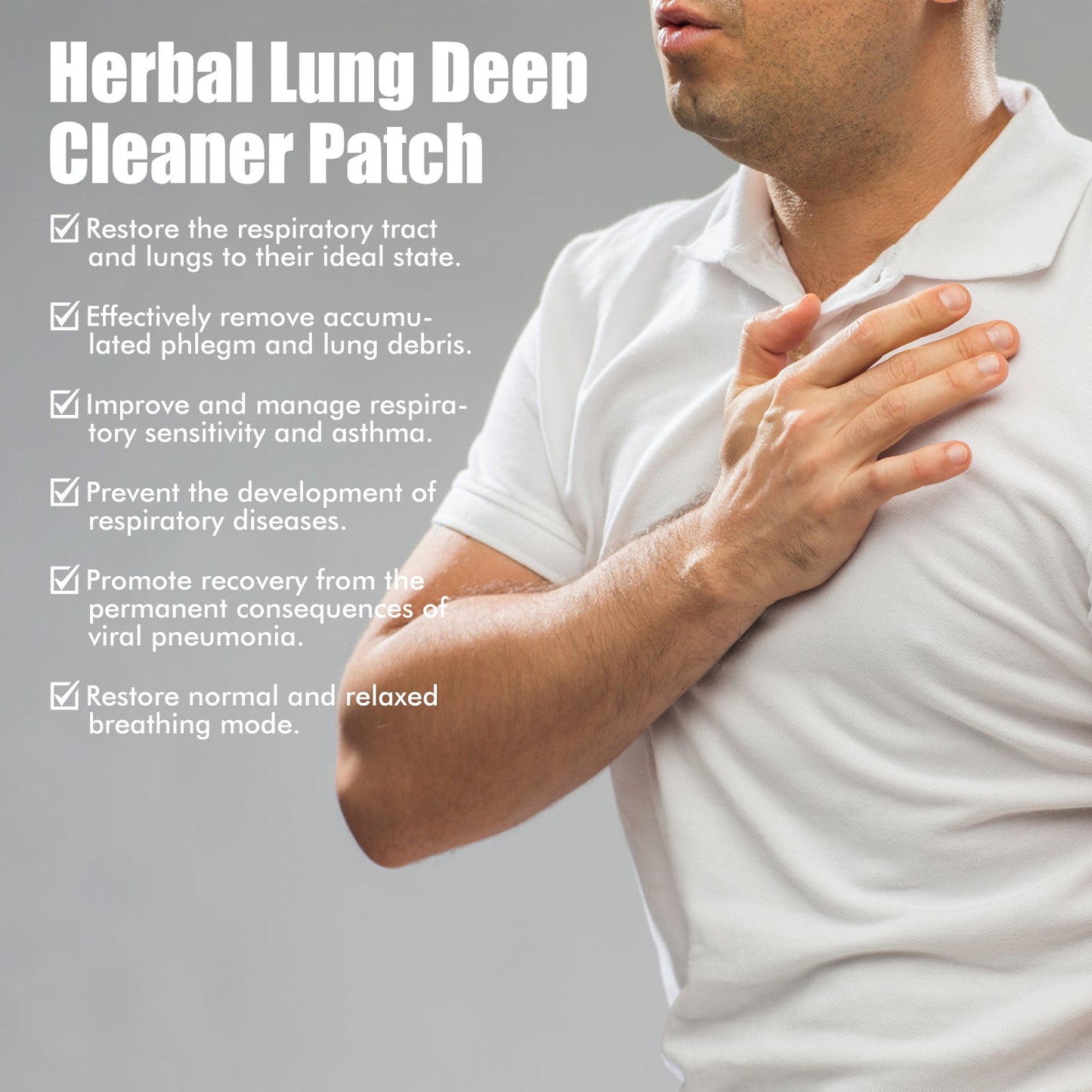 Herbal Lung Deep Cleaner Patch for Relaxation and Comfort