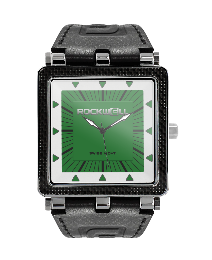 CF Leather Black/Green Watch - Bold & Durable Timepiece