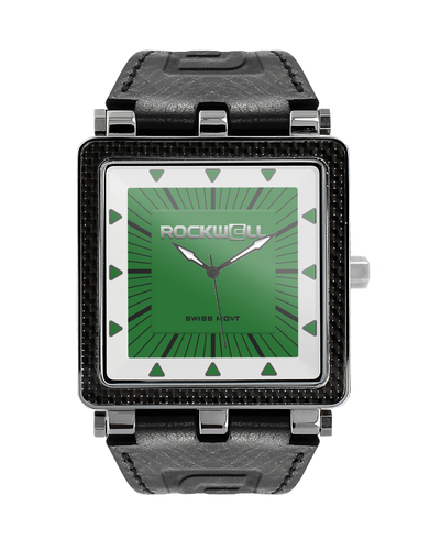 CF Leather Black/Green Watch - Bold & Durable Timepiece