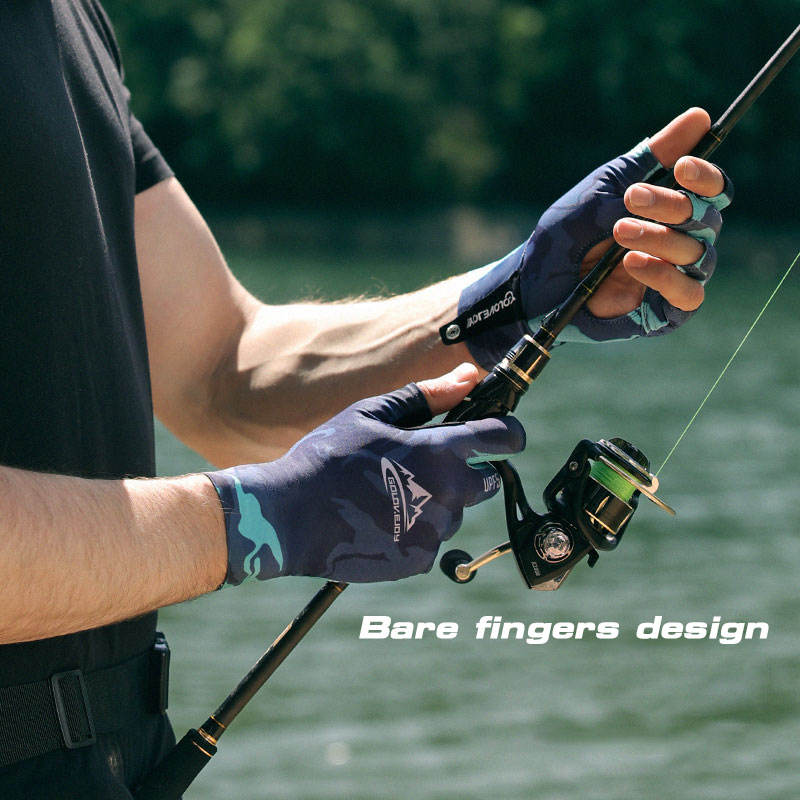 Professional UPF50+ Lure Fishing Gloves Half Finger Sun protection Ice silk Fishing Gloves For Men - Korvel