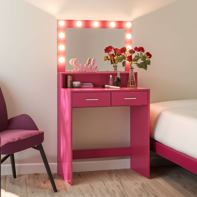 Elegant Makeup Vanity Desk with Mirror & Light