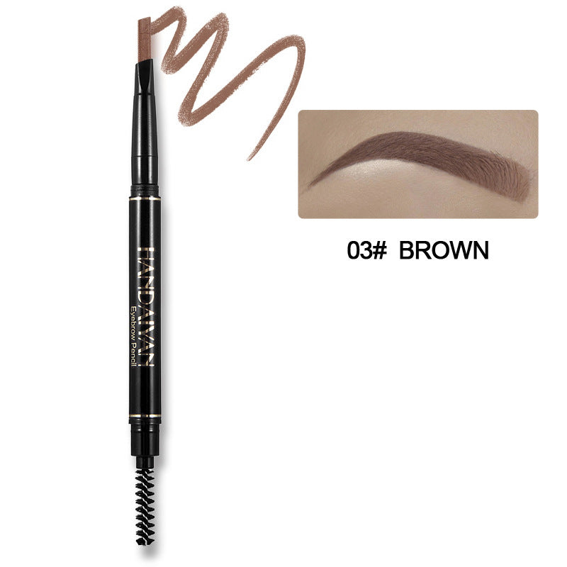 HANDAIYAN 5 Colors Automatic Rotating Eyebrow Pencil Double-ended Waterproof Triangle Eyebrow Pencil - Korvel