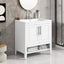 30" Bathroom Vanity with Sink  Multi-functional Bathroom Cabinet with Doors and Drawers Solid Frame and MDF Board, White - Korvel