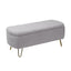 Grey Storage Ottoman Bench for End of Bed Gold Legs Modern Grey Faux Fur Entryway Bench - Korvel