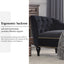 58-Inch Velvet Lounge Chair with Nailhead Trim