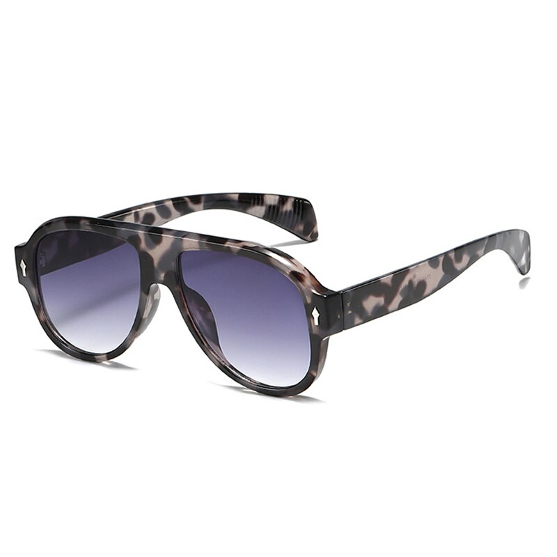 Retro Punk Men Pilot Sunglasses Fashion Rivets Decoration Gradient Eyewear Shades UV400 Women Trending Purple Sun Glasses - Korvel