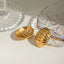 18K Gold-Plated Stainless Steel Ribbed Earrings - Korvel