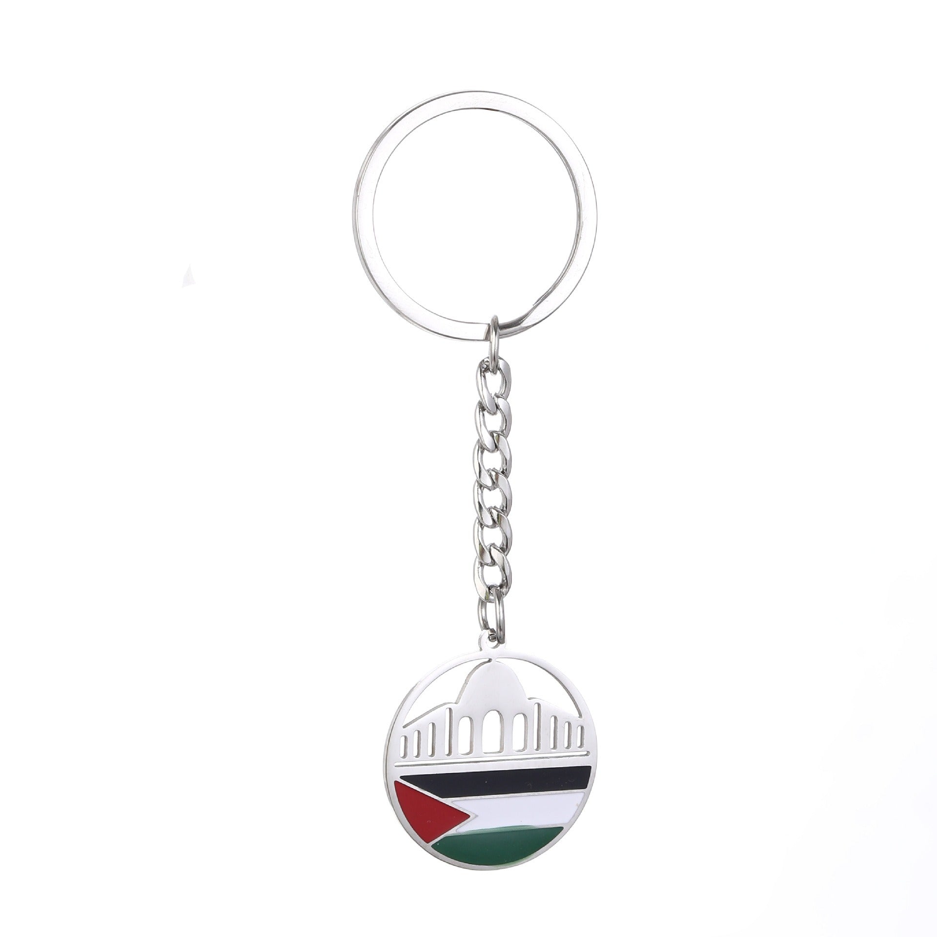 Israel Palestine Map Flag Drip Oil Stainless Steel Keychain Fashion Men's and Women's Stainless Steel Keys - Korvel