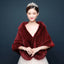 Bride's wedding dress fur shawl women's warm white cloak cheongsam jacket red cloak - Korvel