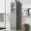 Tall Bathroom Cabinet, Freestanding Storage Cabinet with Drawer and Doors, MDF Board, Acrylic Door, Adjustable Shelf, Grey - Korvel