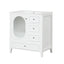 30" Bathroom Vanity with Sink, Bathroom Vanity Cabinet with Three Drawers and Door, Solid Wood and MDF, White - Korvel
