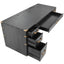 70 inch classic and traditional executive desk with metal trim, writing desk with 2 file drawers, USB ports, and sockets, black - Korvel