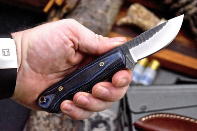 Artisan Forged Railroad Spike Steel Deer Skinning Knife with Micarta Handle - Korvel