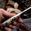 Wolf Paw Hunter VG10 Steel Knife with Artistic Scrimshaw Handle - Korvel