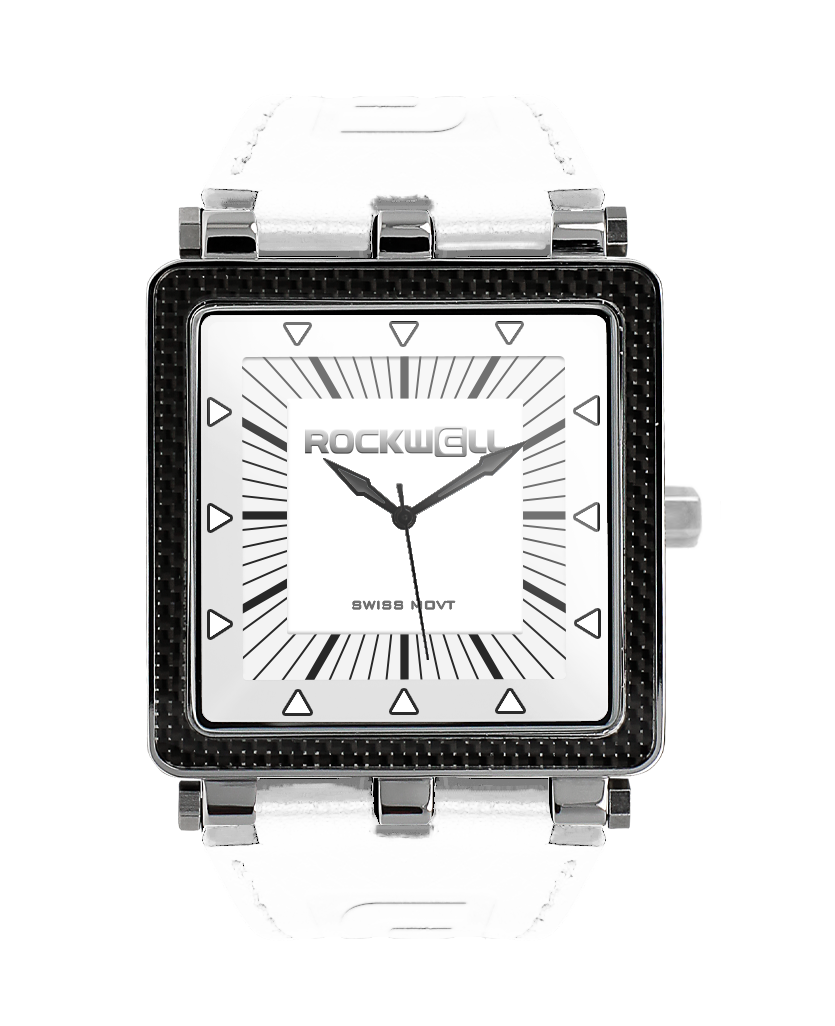 Montre CF en cuir blanc - Élégance robuste