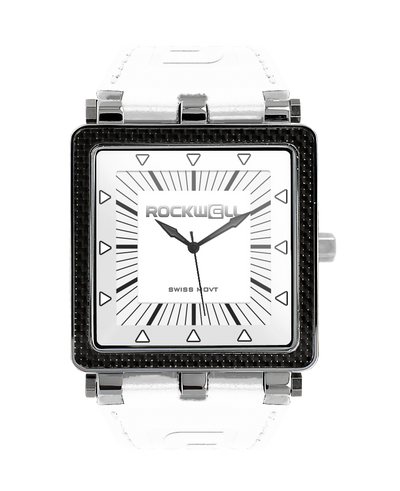 CF Leather White Watch - Rugged Elegance