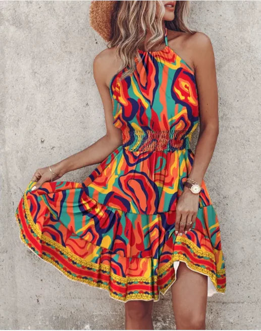 Robe Halter Chic d'Été - Design A-Line Élégant