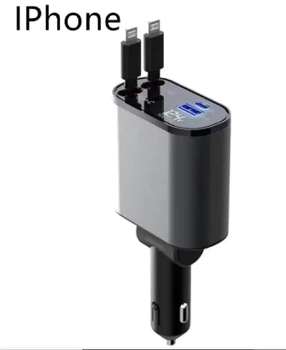Chargeur de voiture en métal premium - Adaptateur USB-C super rapide 100W