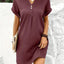 Vestido Pullover V-Neck de Dos Botones Elegante