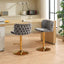Modern Adjustable Swivel Bar Stools with Tufted Back