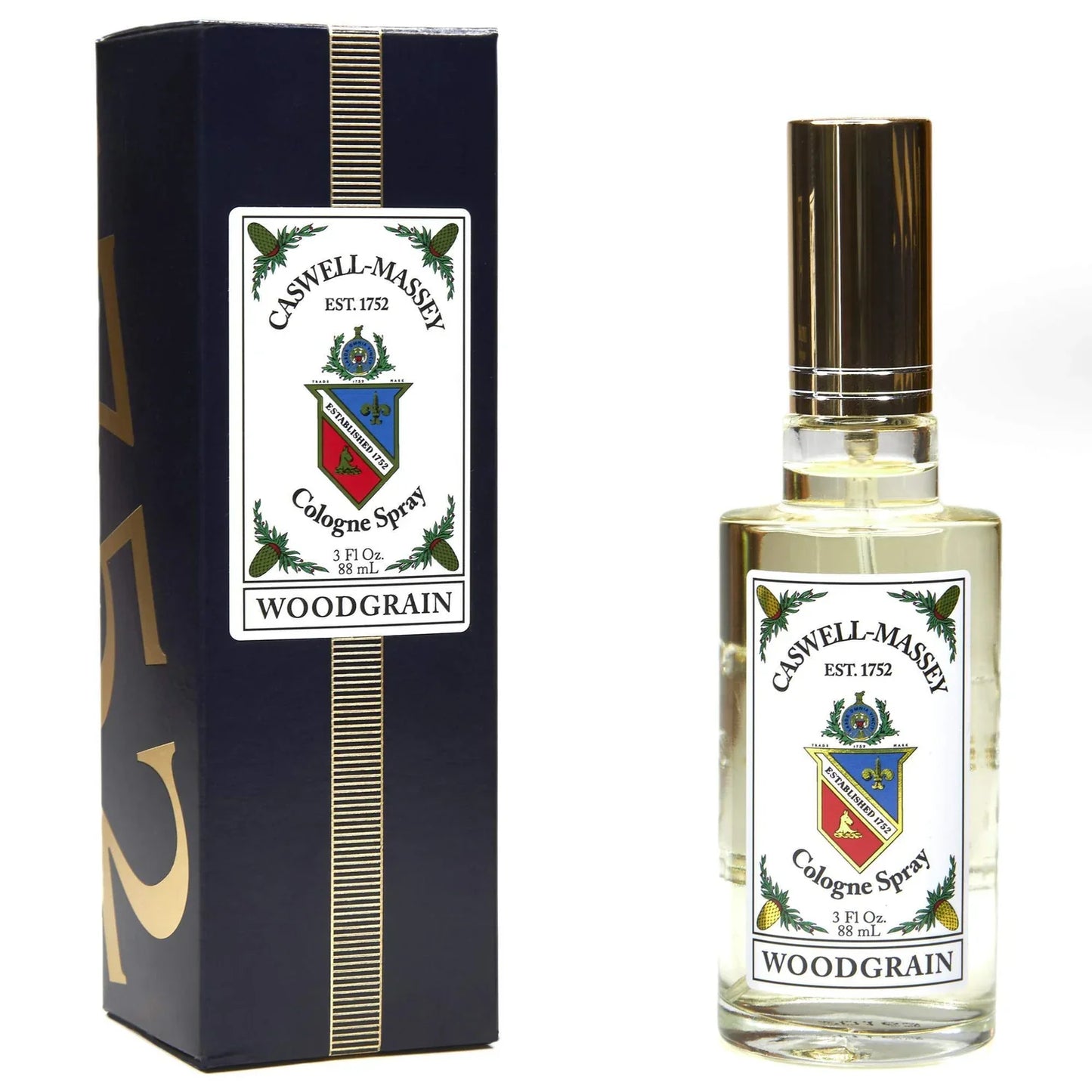 Eau de Cologne Caswell-Massey Sandalwood Bois de Grain avec Capuchon Doré 3 fl oz