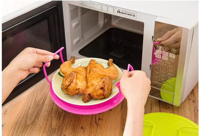Soporte de Vaporera de Microondas en Niveles con Bandeja Resistente al Calor