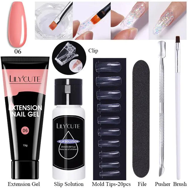 LILYCUTE Nail Extension Gel Set - Premium Nail Care