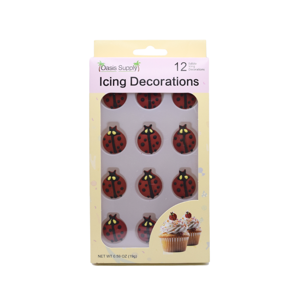 Oasis Supply 24 Count Lady Bugs & Bumble Bee Cake Decorations