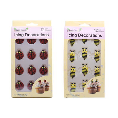 Oasis Supply 24 Count Lady Bugs & Bumble Bee Cake Decorations