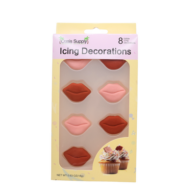Edible Valentine's Cake Decorations - Royal Sugar Icing Lips