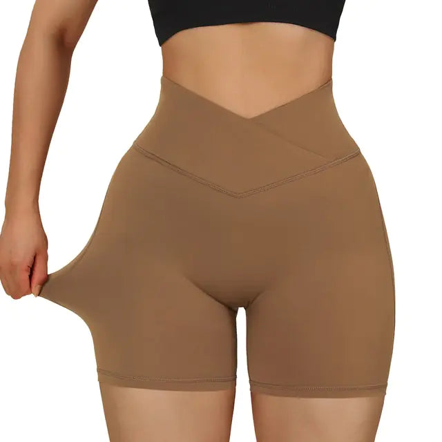 Shorts de Yoga Sin Costuras de Cintura Alta para Mujeres